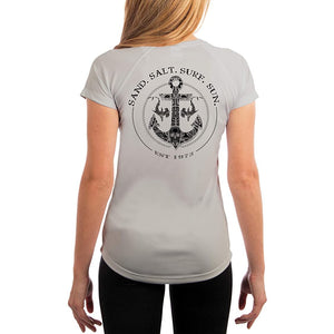 SAND.SALT.SURF.SUN. Shark Anchor Women's UPF 50+ UV Sun Protection Performance Short Sleeve T-Shirt