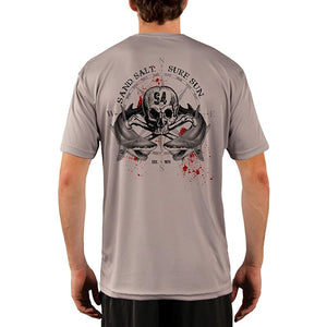 SAND.SALT.SURF.SUN. Shark Blood Men's UPF 50+ UV Sun Protection Performance Short Sleeve T-Shirt