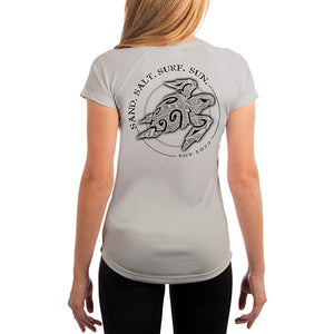 SAND.SALT.SURF.SUN. Polynesian Sea Turtle Women's UPF 50+ UV Sun Protection Performance Short Sleeve T-Shirt