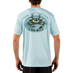 SAND.SALT.SURF.SUN. Crab Men's UPF 50+ UV Sun Protection Performance Short Sleeve T-Shirt
