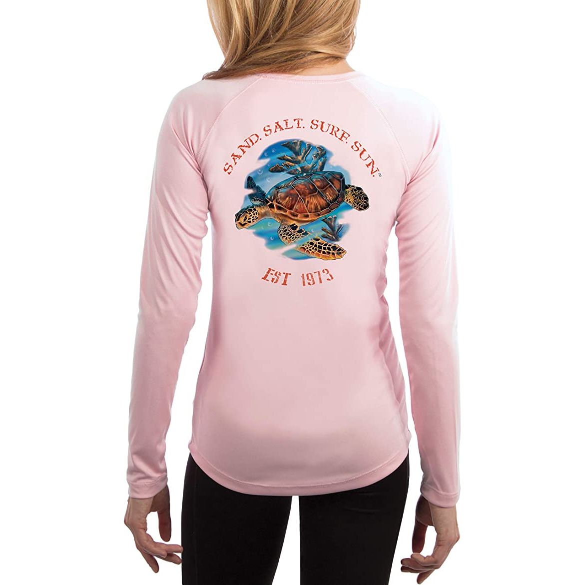 SAND.SALT.SURF.SUN. Sea Turtle Women's UPF 50+ UV Sun Protection Perfo