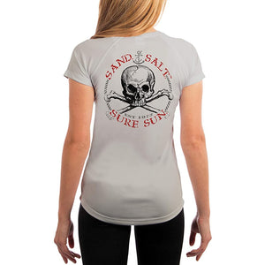 SAND.SALT.SURF.SUN. Red Skull Women's UPF 50+ UV Sun Protection Performance Short Sleeve T-Shirt