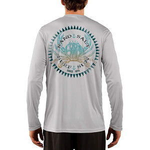 SAND.SALT.SURF.SUN. Vintage Crab Men's UPF 50+ UV Sun Protection Performance Long Sleeve T-Shirt