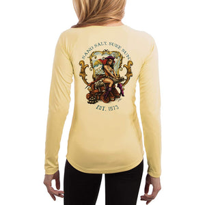SAND.SALT.SURF.SUN. Pirate Girl Cannon Women's UPF 50+ UV Sun Protection Performance Long Sleeve T-Shirt