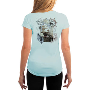 SAND.SALT.SURF.SUN. Forbidden Ship Women's UPF 50+ UV Sun Protection Performance Short Sleeve T-Shirt