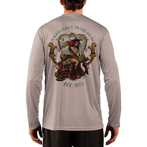 SAND.SALT.SURF.SUN. Pirate Girl Cannon Men's UPF 50+ UV Sun Protection Performance Long Sleeve T-Shirt