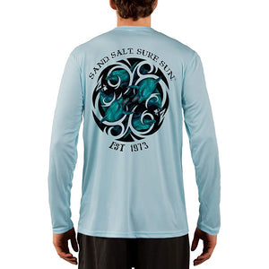 SAND.SALT.SURF.SUN. Dolphin Tribal Men's UPF 50+ UV Sun Protection Performance Long Sleeve T-Shirt