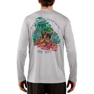 SAND.SALT.SURF.SUN. Atlantis Mermaid Men's UPF 50+ UV Sun Protection Performance Long Sleeve T-Shirt