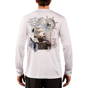SAND.SALT.SURF.SUN. Forbidden Ship Men's UPF 50+ UV Sun Protection Performance Long Sleeve T-Shirt
