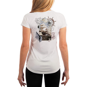SAND.SALT.SURF.SUN. Forbidden Ship Women's UPF 50+ UV Sun Protection Performance Short Sleeve T-Shirt