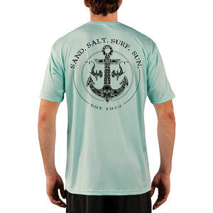 SAND.SALT.SURF.SUN. Shark Anchor Men's UPF 50+ UV Sun Protection Performance Short Sleeve T-Shirt