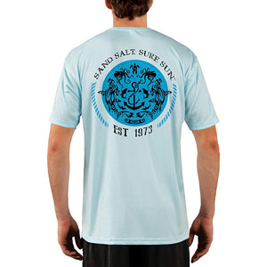 SAND.SALT.SURF.SUN. Shark and Anchor Tribal Men's UPF 50+ UV Sun Protection Performance Short Sleeve T-Shirt