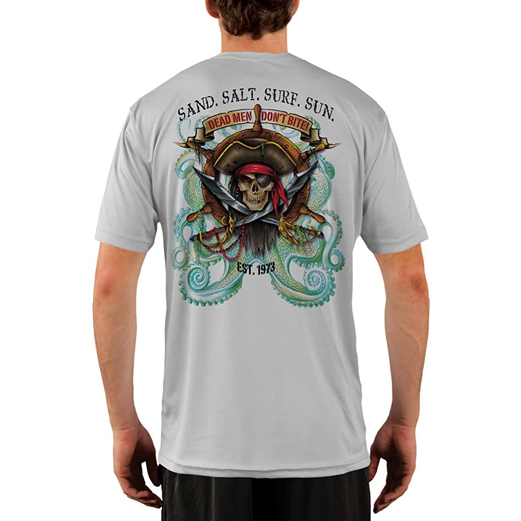 SAND.SALT.SURF.SUN. Pirate Octopus Men's UPF 50+ UV Sun Protection  Performance Short Sleeve T-Shirt