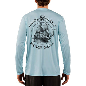 SAND.SALT.SURF.SUN. Vintage Ship Men's UPF 50+ UV Sun Protection Performance Long Sleeve T-Shirt