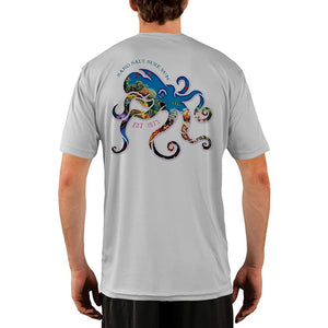 SAND.SALT.SURF.SUN. Coral Octopus Men's UPF 50+ UV Sun Protection Performance Short Sleeve T-Shirt