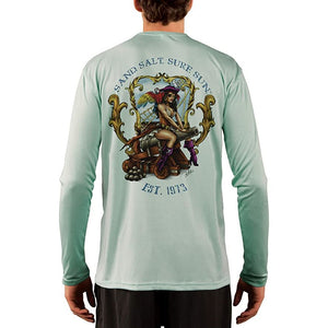 SAND.SALT.SURF.SUN. Pirate Girl Cannon Men's UPF 50+ UV Sun Protection Performance Long Sleeve T-Shirt