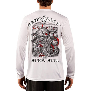 SAND.SALT.SURF.SUN. Octopus Treasure Men's UPF 50+ UV Sun Protection Performance Long Sleeve T-Shirt