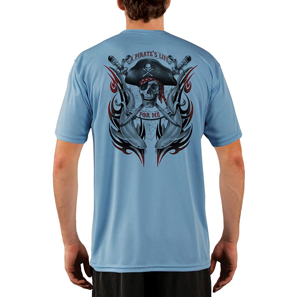 SAND.SALT.SURF.SUN. Pirate Life with Sharks Men s UPF 50 UV Sun Prote