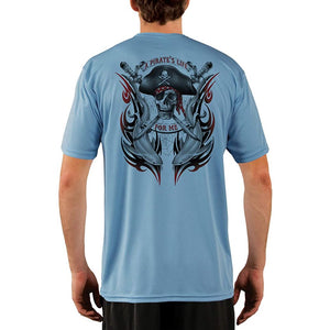 SAND.SALT.SURF.SUN. Pirate Life with Sharks Men's UPF 50+ UV Sun Protection Performance Short Sleeve T-Shirt