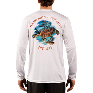 SAND.SALT.SURF.SUN. Sea Turtle Men's UPF 50+ UV Sun Protection Performance Long Sleeve T-Shirt