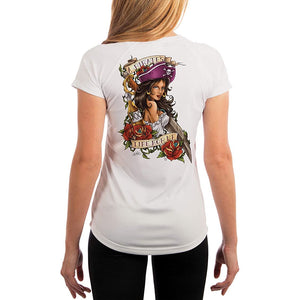 SAND.SALT.SURF.SUN. Pirate Girl Women's UPF 50+ UV Sun Protection Performance Short Sleeve T-Shirt