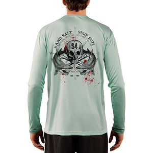 SAND.SALT.SURF.SUN. Shark Blood Men's UPF 50+ UV Sun Protection Performance Long Sleeve T-Shirt