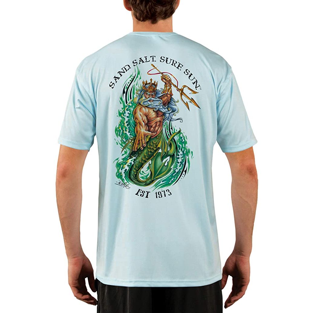 Mens Quick Dry Short Sleeve UPF50 T-Shirt Fishing Sport UV Protection  Breathable