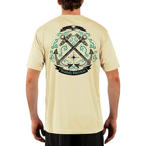 SAND.SALT.SURF.SUN. Sailing Anchor Blue Nassau Men's UPF 50+ UV Sun Protection Performance Short Sleeve T-Shirt