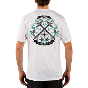 SAND.SALT.SURF.SUN. Sailing Anchor Blue Nassau Men's UPF 50+ UV Sun Protection Performance Short Sleeve T-Shirt