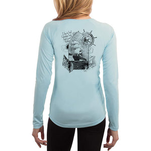 SAND.SALT.SURF.SUN. Forbidden Ship Women's UPF 50+ UV Sun Protection Performance Long Sleeve T-Shirt