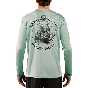 SAND.SALT.SURF.SUN. Vintage Ship Men's UPF 50+ UV Sun Protection Performance Long Sleeve T-Shirt