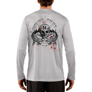 SAND.SALT.SURF.SUN. Shark Blood Men's UPF 50+ UV Sun Protection Performance Long Sleeve T-Shirt