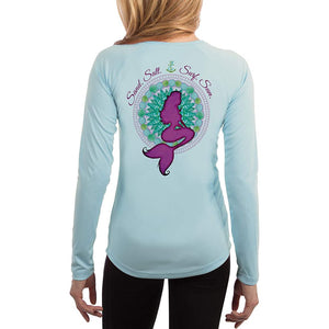 SAND.SALT.SURF.SUN. Mermaid Shells Women's UPF 50+ UV Sun Protection Performance Long Sleeve T-Shirt