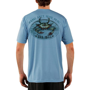 SAND.SALT.SURF.SUN. Crab Men's UPF 50+ UV Sun Protection Performance Short Sleeve T-Shirt
