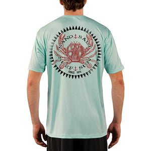 SAND.SALT.SURF.SUN. Vintage Crab Men's UPF 50+ UV Sun Protection Performance Short Sleeve T-Shirt