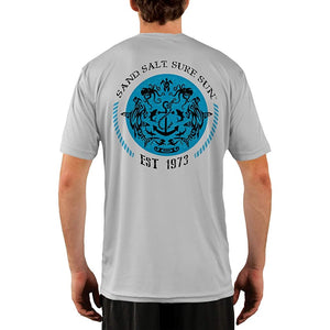 SAND.SALT.SURF.SUN. Shark and Anchor Tribal Men's UPF 50+ UV Sun Protection Performance Short Sleeve T-Shirt