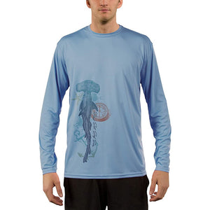 SAND.SALT.SURF.SUN. Vintage Shark Men's UPF 50+ UV Sun Protection Performance Long Sleeve T-Shirt