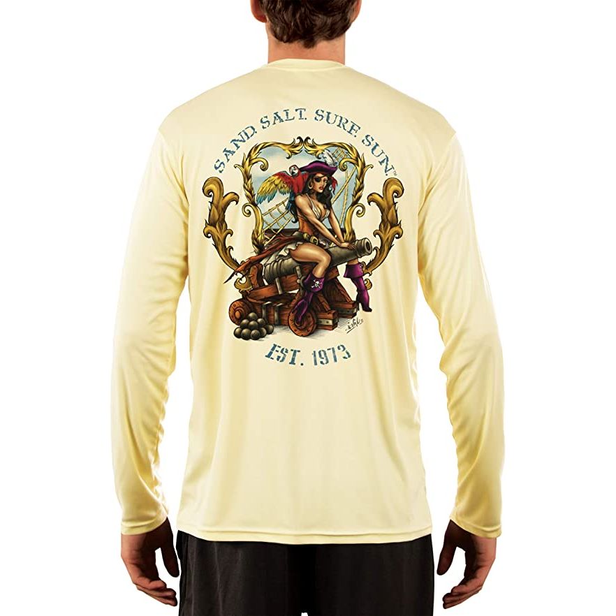 SAND.SALT.SURF.SUN. Pirate Girl Cannon Men s UPF 50 UV Sun Protection