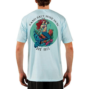 SAND.SALT.SURF.SUN. Redhead Mermaid Men's UPF 50+ UV Sun Protection Performance Short Sleeve T-Shirt