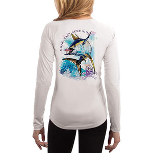 SAND.SALT.SURF.SUN. Tuna Women's UPF 50+ UV Sun Protection Performance Long Sleeve T-Shirt
