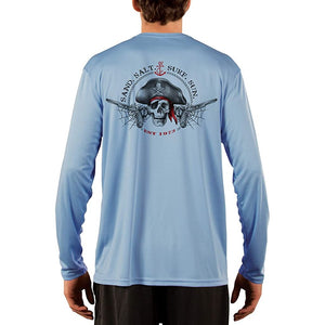 SAND.SALT.SURF.SUN. Vintage Pirate Men's UPF 50+ UV Sun Protection Performance Long Sleeve T-Shirt