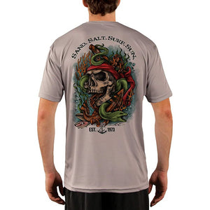 SAND.SALT.SURF.SUN. Skull EEL Men's UPF 50+ UV Sun Protection Performance Short Sleeve T-Shirt