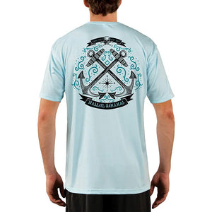 SAND.SALT.SURF.SUN. Sailing Anchor Blue Nassau Men's UPF 50+ UV Sun Protection Performance Short Sleeve T-Shirt