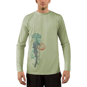 SAND.SALT.SURF.SUN. Vintage Shark Men's UPF 50+ UV Sun Protection Performance Long Sleeve T-Shirt
