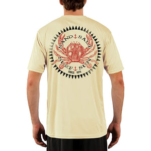 SAND.SALT.SURF.SUN. Vintage Crab Men's UPF 50+ UV Sun Protection Performance Short Sleeve T-Shirt