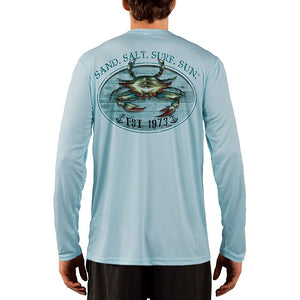 SAND.SALT.SURF.SUN. Crab Men's UPF 50+ UV Sun Protection Performance Long Sleeve T-Shirt