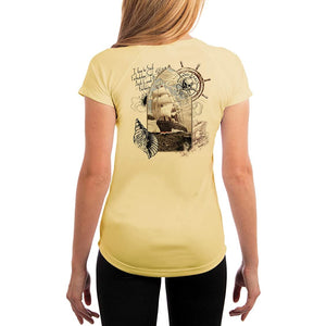 SAND.SALT.SURF.SUN. Forbidden Ship Women's UPF 50+ UV Sun Protection Performance Short Sleeve T-Shirt