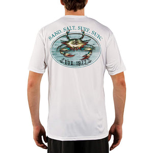 SAND.SALT.SURF.SUN. Crab Men's UPF 50+ UV Sun Protection Performance Short Sleeve T-Shirt