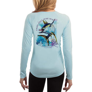SAND.SALT.SURF.SUN. Tuna Women's UPF 50+ UV Sun Protection Performance Long Sleeve T-Shirt