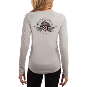 SAND.SALT.SURF.SUN. Vintage Pirate Women's UPF 50+ UV Sun Protection Performance Long Sleeve T-Shirt